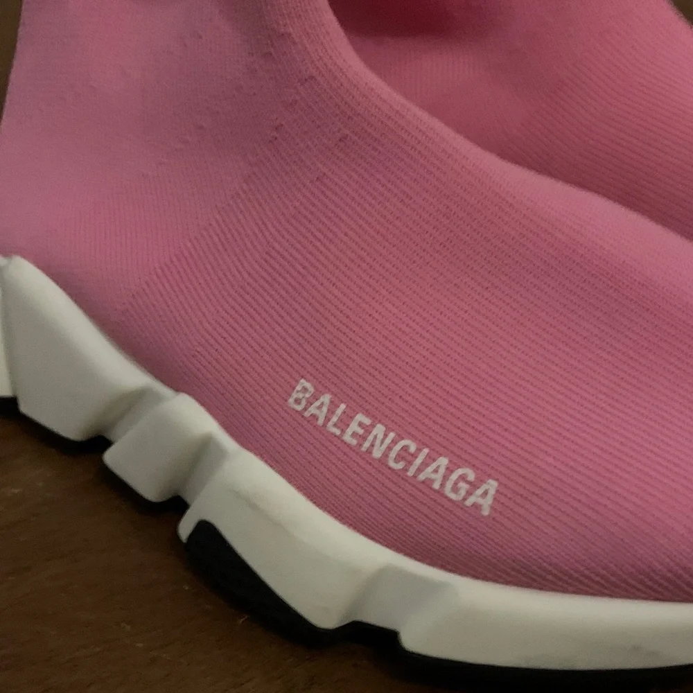 Balenciaga Pink Sock-Style Speed Trainer Sneakers - Picture 2 of 14